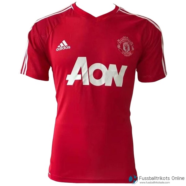 Manchester United Training Shirts 2017-18 Rote Weiß Fussballtrikots Günstig